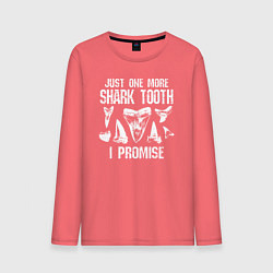 Лонгслив хлопковый мужской Еще один акулий зуб - обещаю, цвет: коралловый