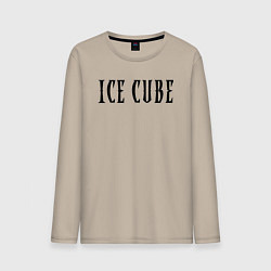 Лонгслив хлопковый мужской Ice Cube - logo, цвет: миндальный