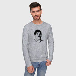 Лонгслив хлопковый мужской Лицо Михаила, цвет: меланж — фото 2