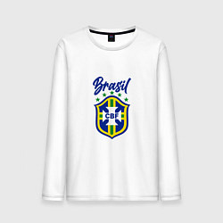Лонгслив хлопковый мужской Brasil Football, цвет: белый