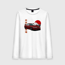 Лонгслив хлопковый мужской Integra dc2 Retro JDM Style, цвет: белый
