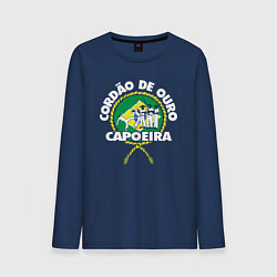 Лонгслив хлопковый мужской Capoeira - Cordao de ouro flag of Brazil, цвет: тёмно-синий