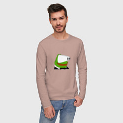 Лонгслив хлопковый мужской Booba Pepe, цвет: пыльно-розовый — фото 2