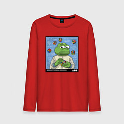 Лонгслив хлопковый мужской Pepe brainshtorm, цвет: красный