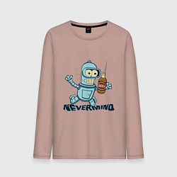 Лонгслив хлопковый мужской Little Bender, цвет: пыльно-розовый