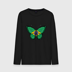 Лонгслив хлопковый мужской Бабочка - Бразилия, цвет: черный