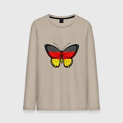 Лонгслив хлопковый мужской Бабочка - Германия, цвет: миндальный