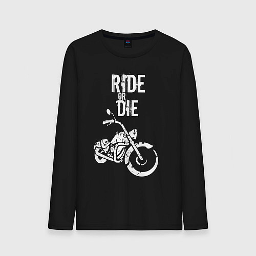 Мужской лонгслив Ride or Die винтаж / Черный – фото 1