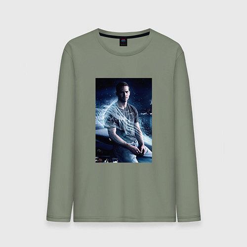 Мужской лонгслив Пол Уокер на капоте / Авокадо – фото 1