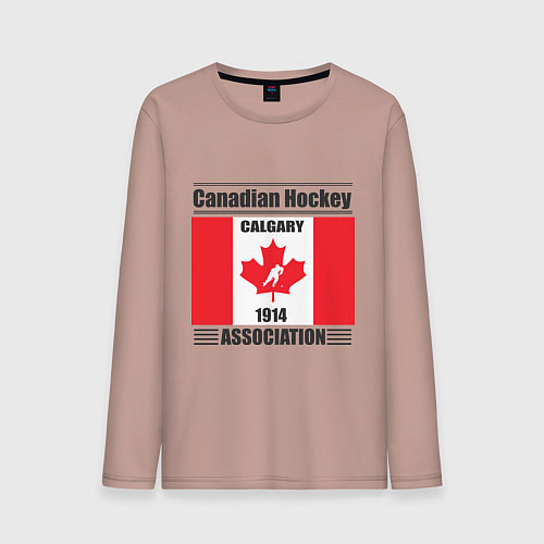Мужской лонгслив Федерация хоккея Канады / Пыльно-розовый – фото 1