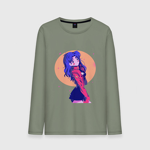 Мужской лонгслив Misato Katsuragi Evangelion / Авокадо – фото 1