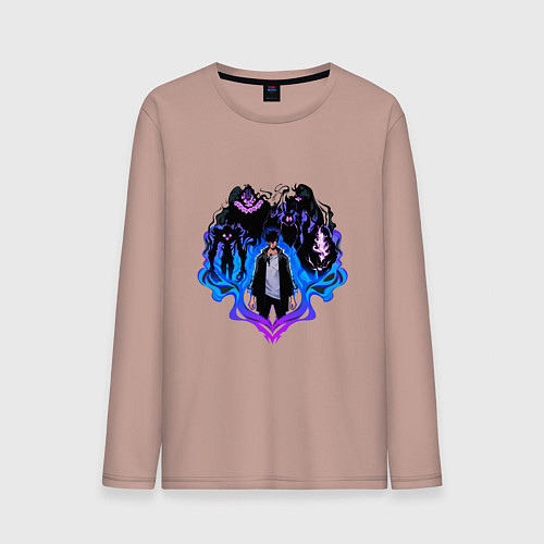 Мужской лонгслив Сон Джин Ву - поднятие уровня в одиночку / Пыльно-розовый – фото 1