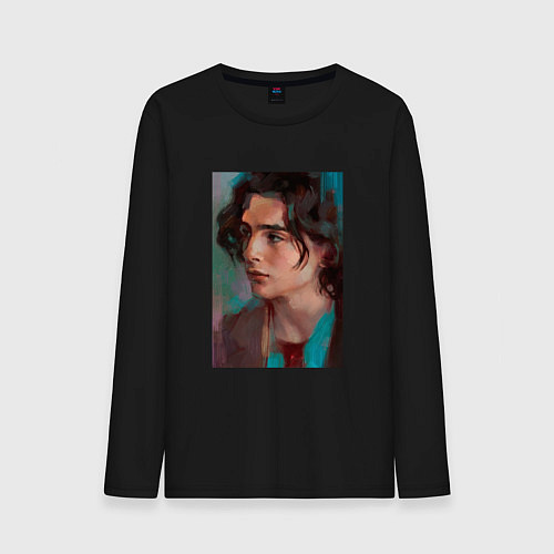 Мужской лонгслив Timothee Chalamet fan art / Черный – фото 1