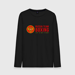 Лонгслив хлопковый мужской Lets get boxing, цвет: черный