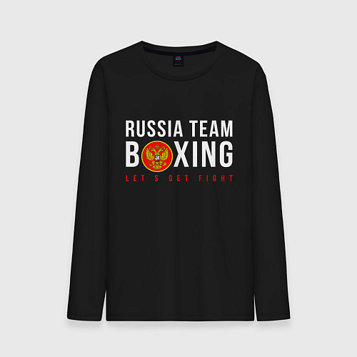 Мужской лонгслив Boxing national team of russia / Черный – фото 1