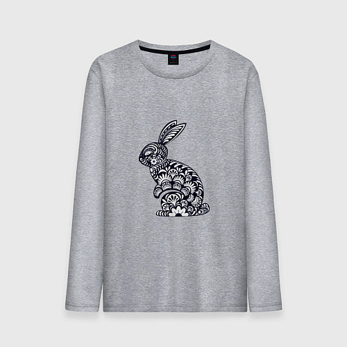 Мужской лонгслив Black-White Rabbit / Меланж – фото 1