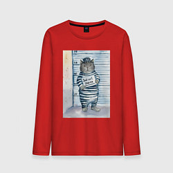 Мужской лонгслив Акварельный рисунок плохой кот