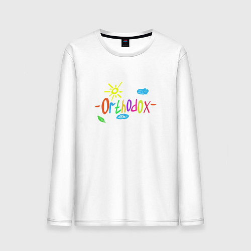 Мужской лонгслив Христианский принт / Белый – фото 1