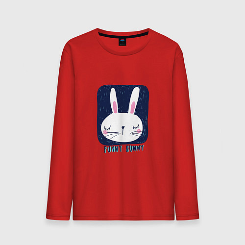 Мужской лонгслив Funny - Bunny / Красный – фото 1