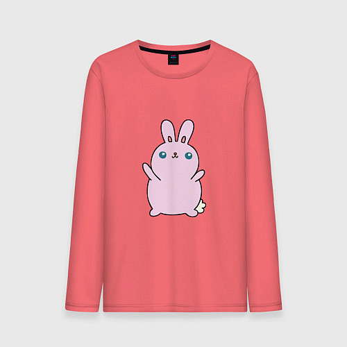 Мужской лонгслив Pink - Bunny / Коралловый – фото 1