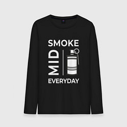 Лонгслив хлопковый мужской Smoke Mid Everyday, цвет: черный