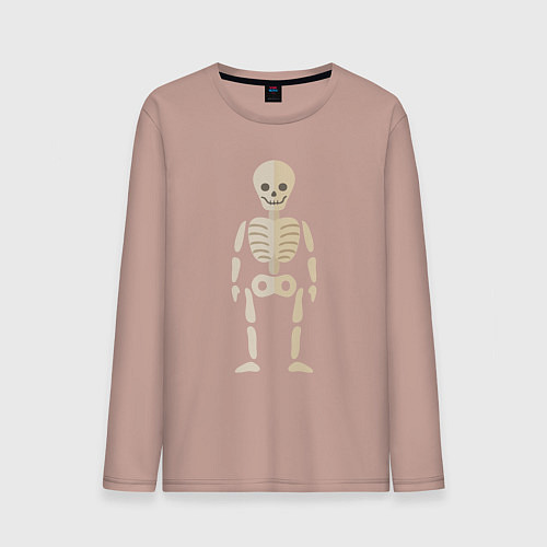 Мужской лонгслив Милый скелетик / Пыльно-розовый – фото 1