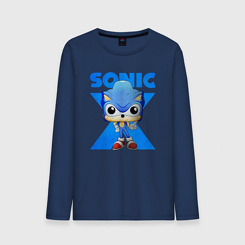Мужской лонгслив Funko pop Sonic / Тёмно-синий – фото 1