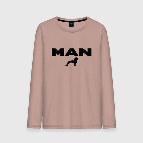 Мужской лонгслив MAN лев / Пыльно-розовый – фото 1
