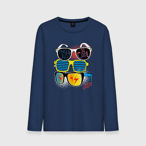 Мужской лонгслив Поп арт очки / Тёмно-синий – фото 1