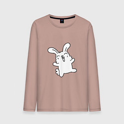 Лонгслив хлопковый мужской Happy Bunny, цвет: пыльно-розовый