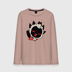 Лонгслив хлопковый мужской Cult of the Lamb - Овечка радостно приветствует, цвет: пыльно-розовый