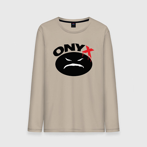 Мужской лонгслив Onyx logo black / Миндальный – фото 1