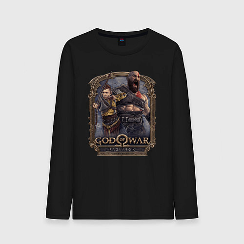 Мужской лонгслив Атрей и Кратос GoW Ragnarok / Черный – фото 1
