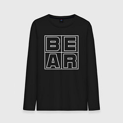 Лонгслив хлопковый мужской Огромное лого BEAR, цвет: черный