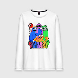 Лонгслив хлопковый мужской Радужные друзья персонажи игры, цвет: белый