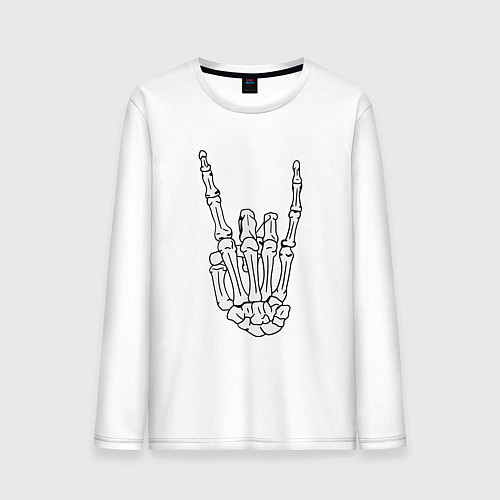 Мужской лонгслив Рука скелета - рок / Белый – фото 1