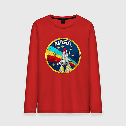 Мужской лонгслив NASA - emblem - USA / Красный – фото 1