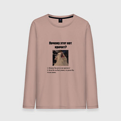 Мужской лонгслив Почему этот кот кричит?