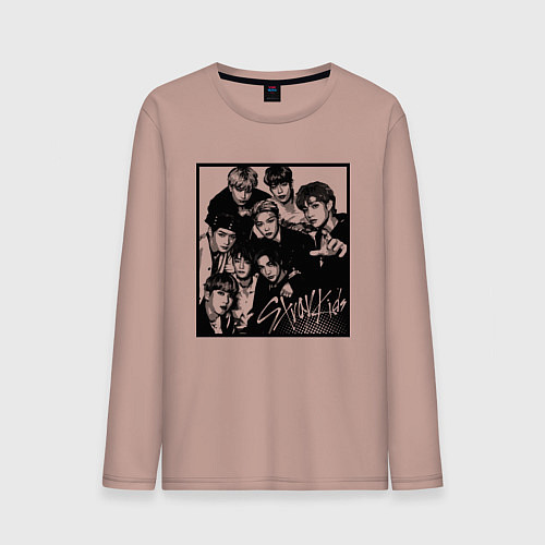 Мужской лонгслив Stray Kids Halftone Art / Пыльно-розовый – фото 1