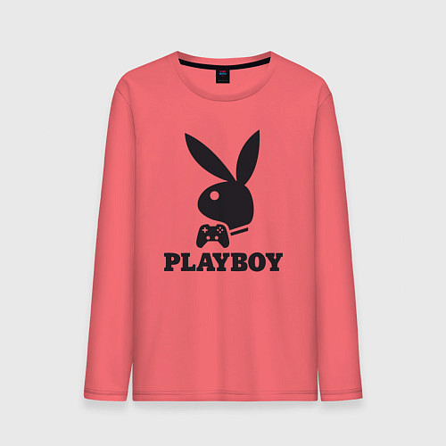 Мужской лонгслив Playboy - Игровой джостик / Коралловый – фото 1