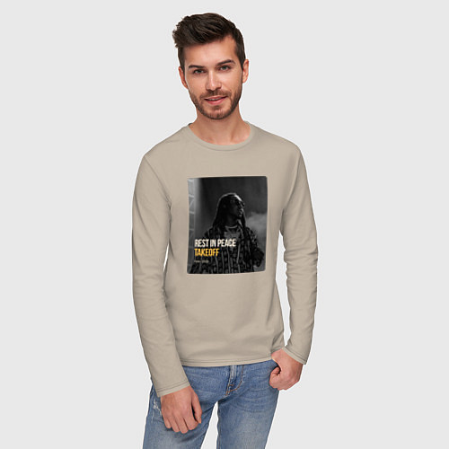 Мужской лонгслив Takeoff R I P / Миндальный – фото 3