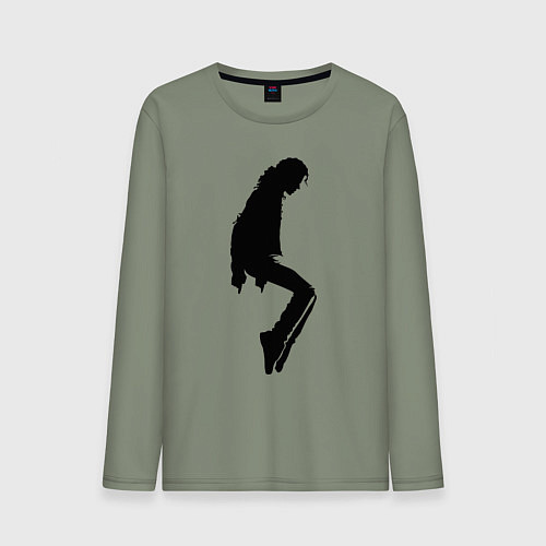 Мужской лонгслив Силуэт Майкла Джексона - Minimalism / Авокадо – фото 1