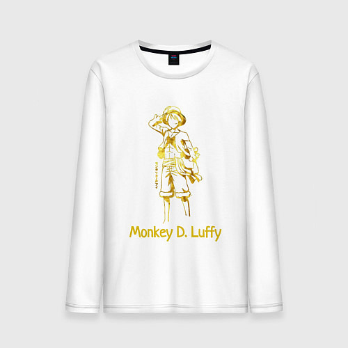 Мужской лонгслив Monkey D Luffy Gold / Белый – фото 1