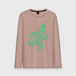 Лонгслив хлопковый мужской Файнал фентези Cactuar, цвет: пыльно-розовый