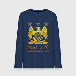 Лонгслив хлопковый мужской Manchester City gold, цвет: тёмно-синий