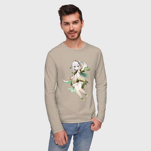 Мужской лонгслив Нахида - Genshin Impact / Миндальный – фото 3