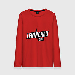 Лонгслив хлопковый мужской Группировка ленинград логотип, цвет: красный
