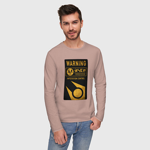 Мужской лонгслив Контроль заражения / Пыльно-розовый – фото 3