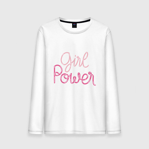 Мужской лонгслив Pink - girl Power / Белый – фото 1