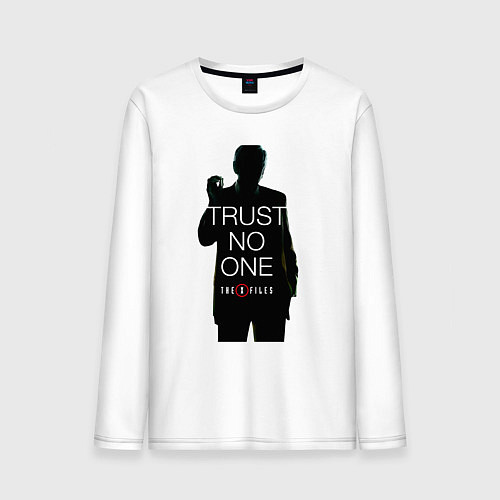Мужской лонгслив X files - курильщик / Белый – фото 1
